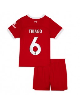 Billige Liverpool Thiago Alcantara #6 Hjemmedraktsett Barn 2023-24 Kortermet (+ Korte bukser)